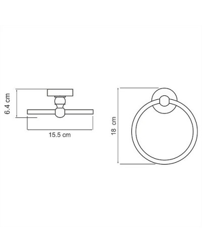 Кольцо для полотенец WasserKRAFT Regen K-6960 Хром
