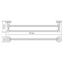 Полотенцедержатель WasserKRAFT Regen K-6940 двойной Хром