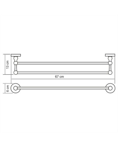 Полотенцедержатель WasserKRAFT Regen K-6940 двойной Хром