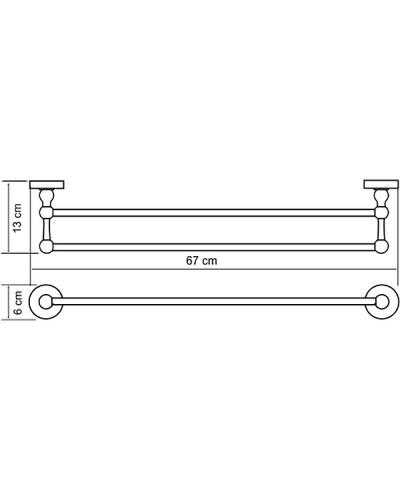Полотенцедержатель WasserKRAFT Aland K-8540 двойной Хром