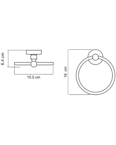 Кольцо для полотенец WasserKRAFT Nau K-7760 Хром