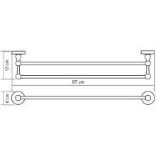 Полотенцедержатель WasserKRAFT Nau K-7740 двойной Хром