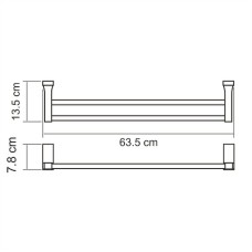 Полотенцедержатель WasserKRAFT Lopau K-6040 двойной Хром