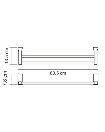 Полотенцедержатель WasserKRAFT Lopau K-6040 двойной Хром