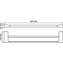 Полотенцедержатель WasserKRAFT Wiese K-8940 двойной Оружейная сталь