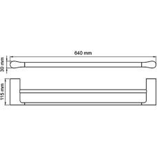Полотенцедержатель WasserKRAFT Wiese K-8940 двойной Оружейная сталь
