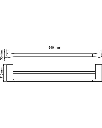 Полотенцедержатель WasserKRAFT Wiese K-8940 двойной Оружейная сталь