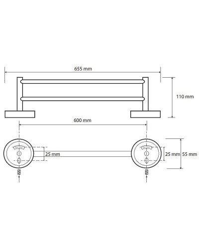 Полотенцедержатель Bemeta Omega 104104052 двойной Хром