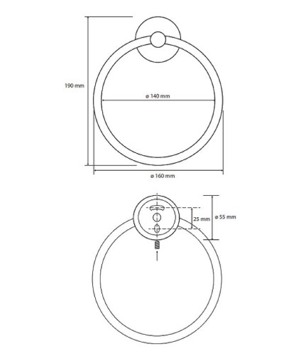Кольцо для полотенец Bemeta Omega 104104062 Хром