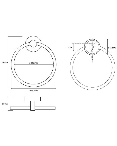 Кольцо для полотенец Bemeta Neo 104104065 Нержавеющая сталь