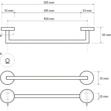 Полотенцедержатель Bemeta Neo 104204125 Нержавеющая сталь