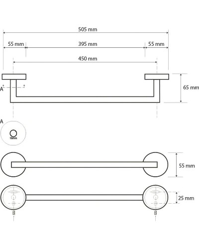 Полотенцедержатель Bemeta Neo 104204125 Нержавеющая сталь