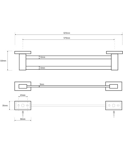 Полотенцедержатель Bemeta Plaza 118104052 двойной Хром