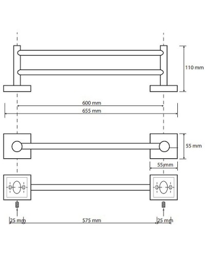 Полотенцедержатель Bemeta Beta 132104052 двойной Хром