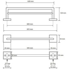 Полотенцедержатель Bemeta Beta 132204052 двойной Хром