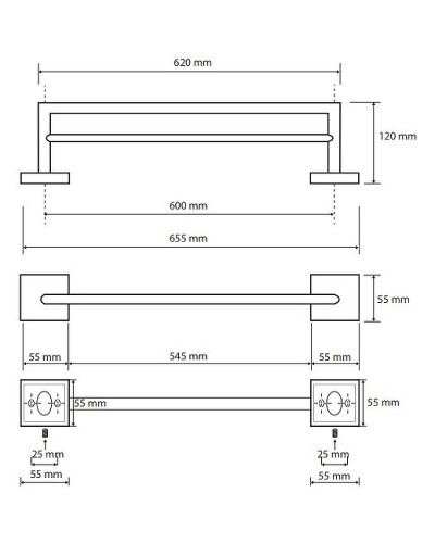 Полотенцедержатель Bemeta Beta 132204052 двойной Хром