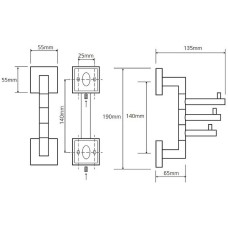 Тройной крючок Bemeta Beta 132206072 Хром