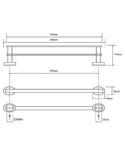 Полотенцедержатель Bemeta Oval 118404051 двойной Хром