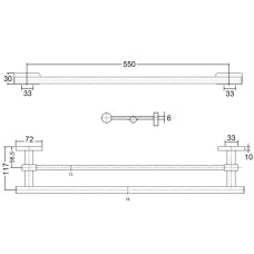 Двойной полотенцедержатель 55 см Kludi A-Xes 4898805