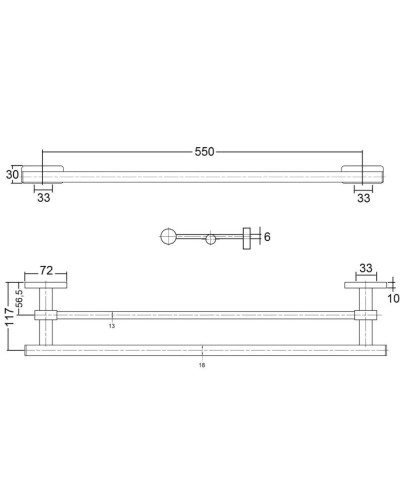 Двойной полотенцедержатель 55 см Kludi A-Xes 4898805