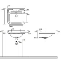 Полотенцедержатель 40 см хром Kerasan Waldorf 740890cr