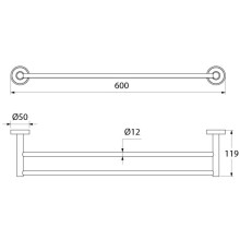 Полотенцедержатель 60 см хром/белый IDDIS Calipso CALSB20I49