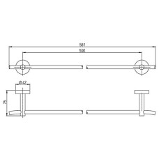 Полотенцедержатель Paini Pixel 58 81CR002 Хром