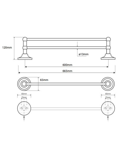 Полотенцедержатель 66,5 см Bemeta Retro 144104057