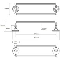 Полотенцедержатель двойной 65,5 см Bemeta Retro 144304232