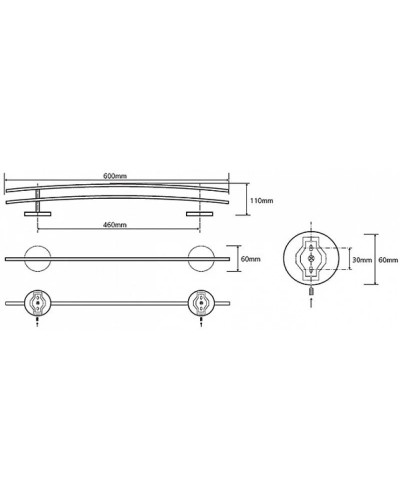 Полотенцедержатель двойной 60 см Bemeta Alfa 102410052