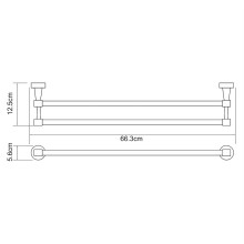 Полотенцедержатель WasserKRAFT Isen K-4040 двойной Хром