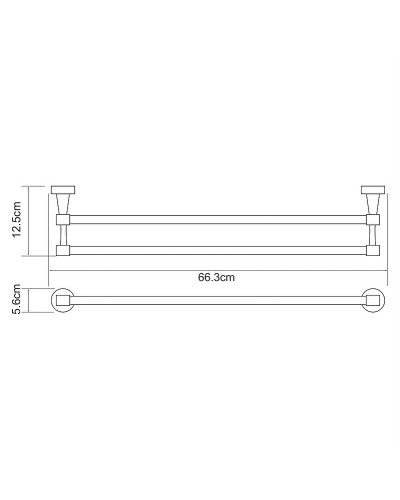 Полотенцедержатель WasserKRAFT Isen K-4040 двойной Хром