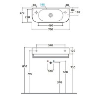 Полотенцедержатель 68 см Globo Forty3 PC7027cr