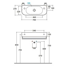 Полотенцедержатель 68 см Globo Forty3 PC7027cr