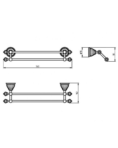 Полотенцедержатель Migliore Olivia 17439 двойной Бронза Белый