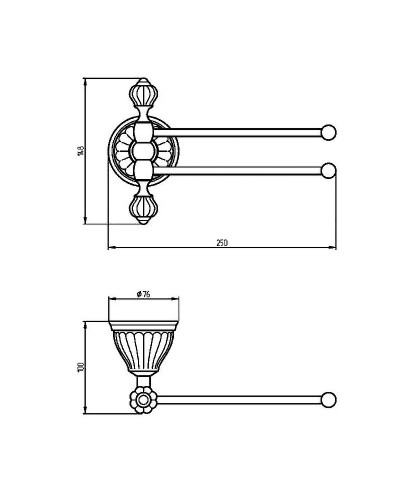 Полотенцедержатель Migliore Olivia 17466 поворотный Золото Белый