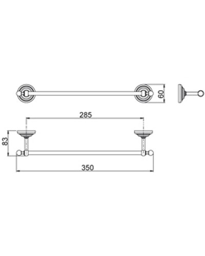 Полотенцедержатель Paini Duomo 88CR001 Хром