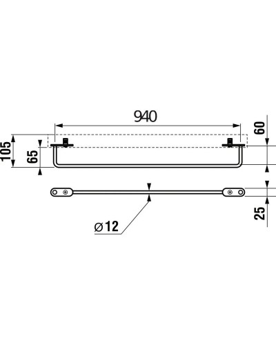 Полотенцедержатель 94 см Jika Tigo 3812150040001