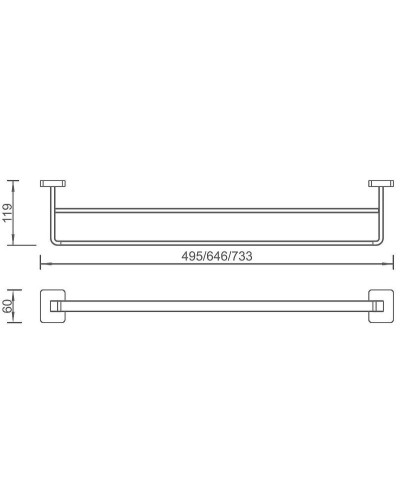 Полотенцедержатель Aquanet 6524D 246617 двойной Хром