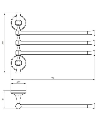 Полотенцедержатель Migliore Fortuna 27676 поворотный Хром