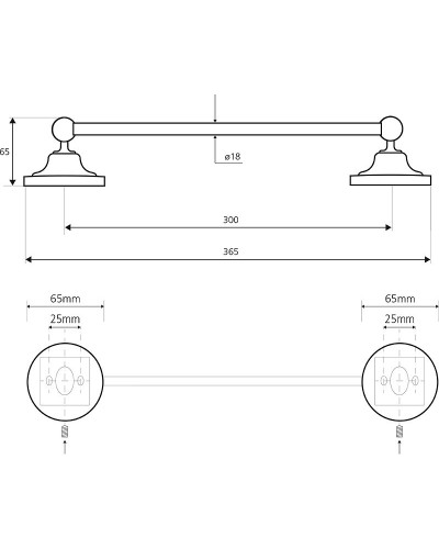 Полотенцедержатель Bemeta Retro Gold and Сhrom 144204018 Золото Хром