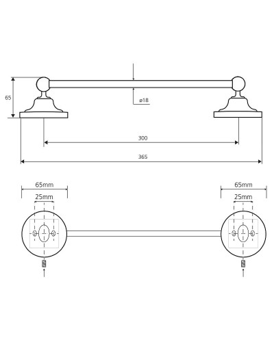 Полотенцедержатель Bemeta Retro chrom 144304012 Хром
