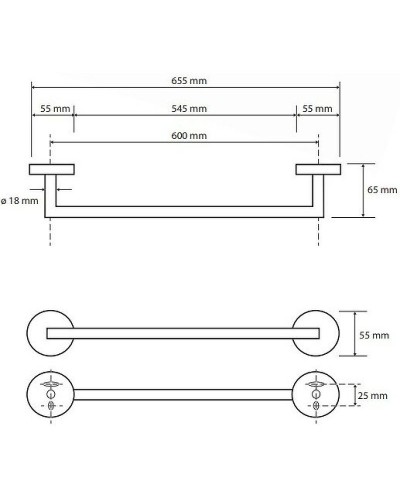 Полотенцедержатель Bemeta Hematit 159204042 Антрацит глянец