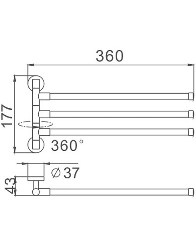 Полотенцедержатель Haiba HB113 поворотный Хром