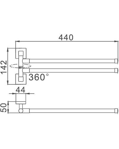 Полотенцедержатель Haiba HB8612 поворотный Хром