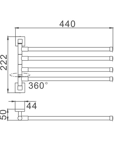 Полотенцедержатель Haiba HB8614 поворотный Хром