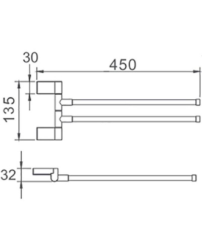 Полотенцедержатель Haiba HB8812 поворотный Хром