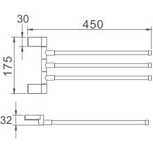 Полотенцедержатель Haiba HB8813 поворотный Хром