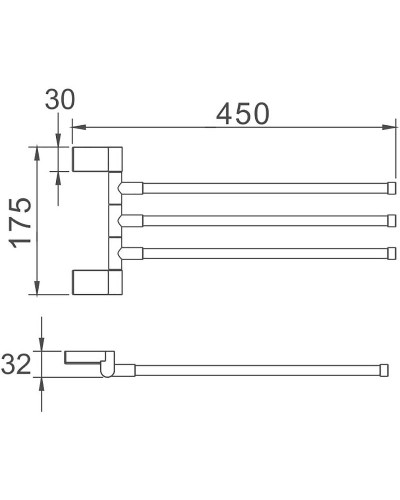 Полотенцедержатель Haiba HB8813 поворотный Хром