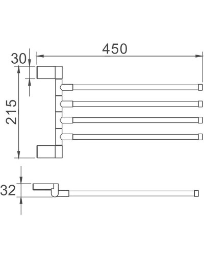 Полотенцедержатель Haiba HB8814 поворотный Хром